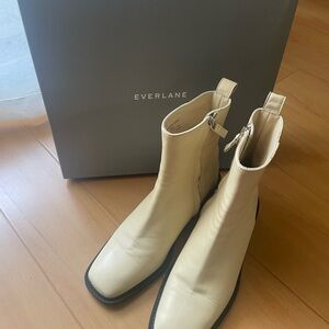 Everlane Cream Ankle Boots